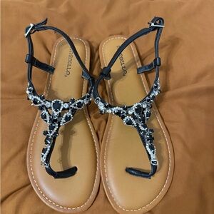 Black and Silver Women's Sandals